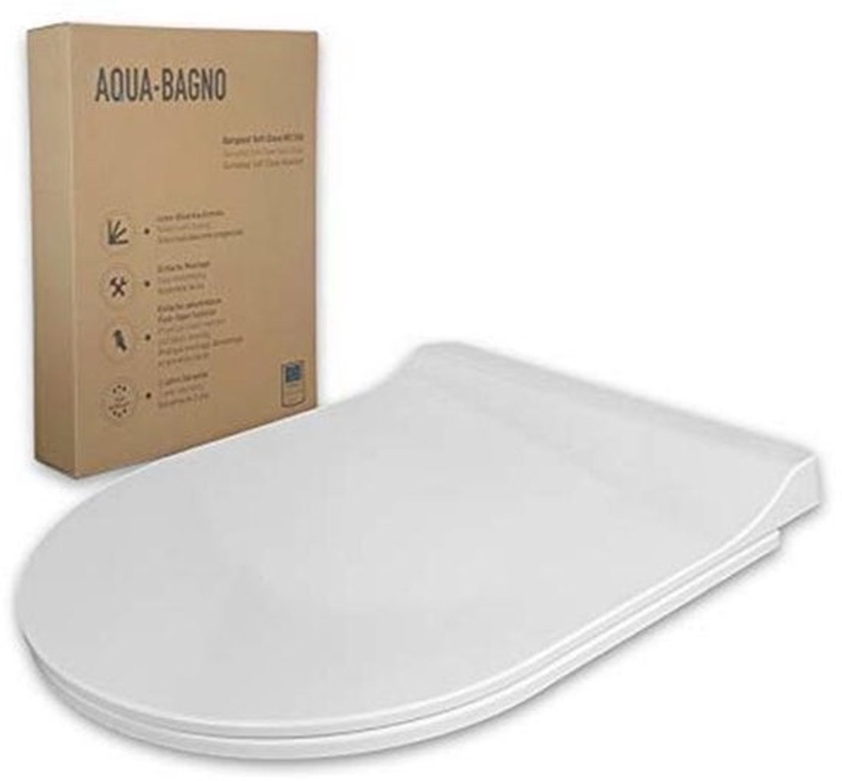 Vlak toiletdeksel en wc-bril - D-vorm - Softclosemechanisme - Universele wc-bril - Afneembaar