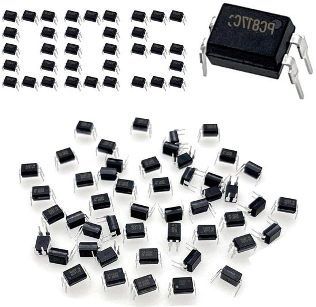 Optokoppelaars - Fotokoppeling - Circuitisolatie - Hoge slagvastheid - 200 stuks - Zwart