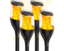 Solgaro® Solar tuinverlichting Torch - 4 Stuks - Fakkels - Tuinverlichting Op Zonne Energie - Buitenlamp - Tuinlamp - Automatisch Aan/Uit - Eenvoudige Installatie