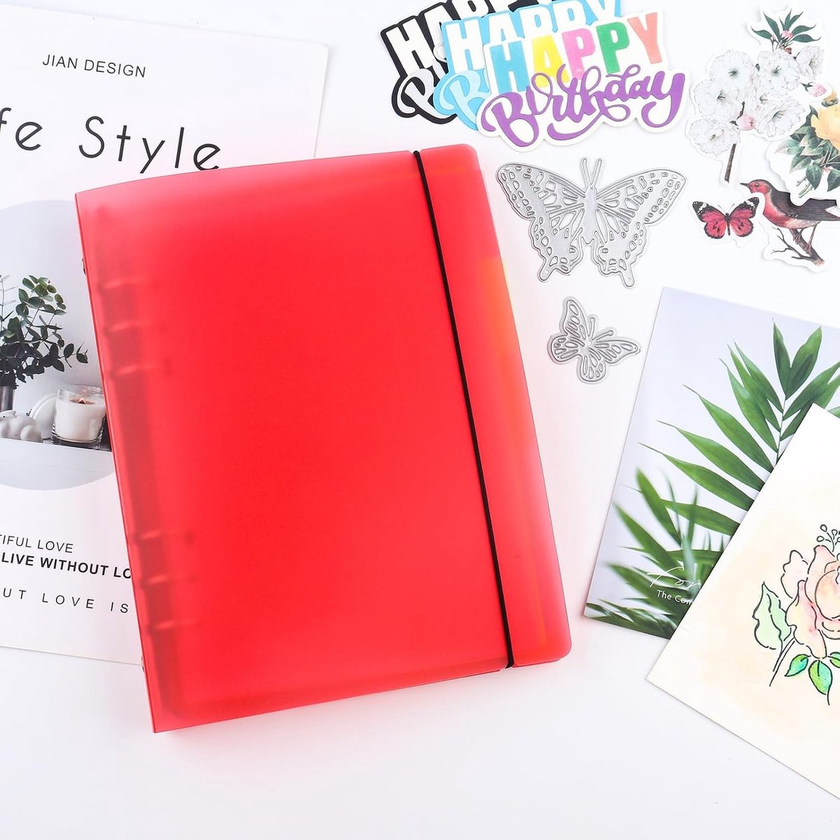 Set van 8 Stuks A5 6-Ring Binder Hoesjes - Transparant Zacht PVC voor Herbruikbare Notitieboekjes, Ideaal voor Stempels en Stansopslag — cadeau in Cadeau-ideeën - foto 4