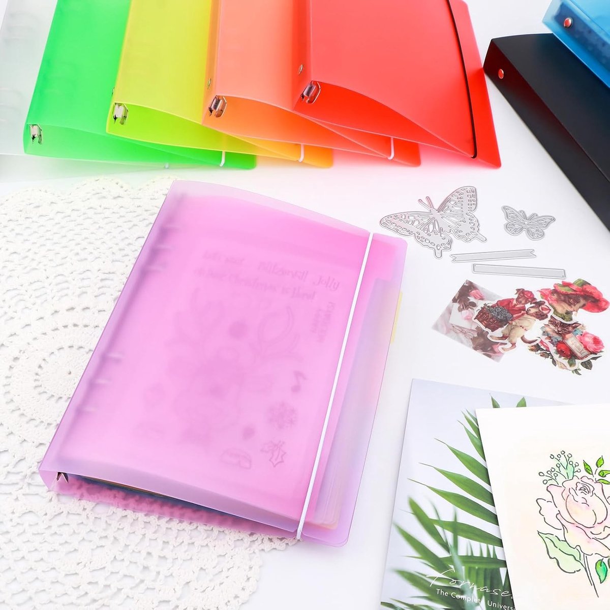 Set van 8 Stuks A5 6-Ring Binder Hoesjes - Transparant Zacht PVC voor Herbruikbare Notitieboekjes, Ideaal voor Stempels en Stansopslag — cadeau in Cadeau-ideeën - foto 3
