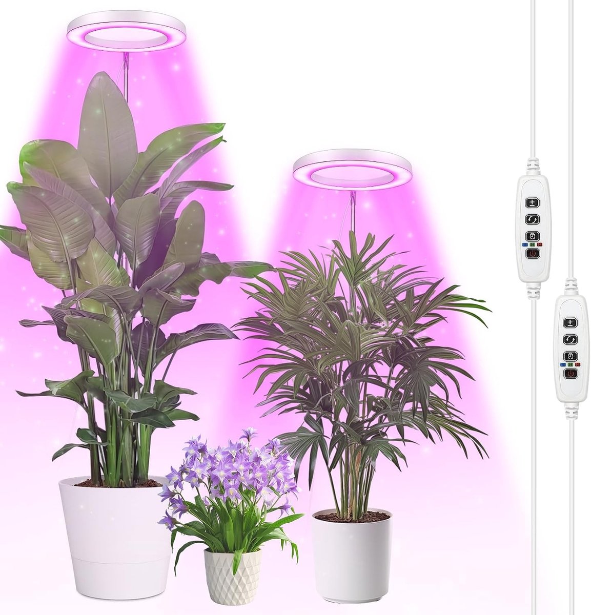 LED Plant Lamp met Volledig Spectrum voor Binnenplanten - Verstelbare Hoogte van 155 cm, 72 LEDs, 3 Dimbare Helderheidsniveaus en Timer voor Optimale Groei
