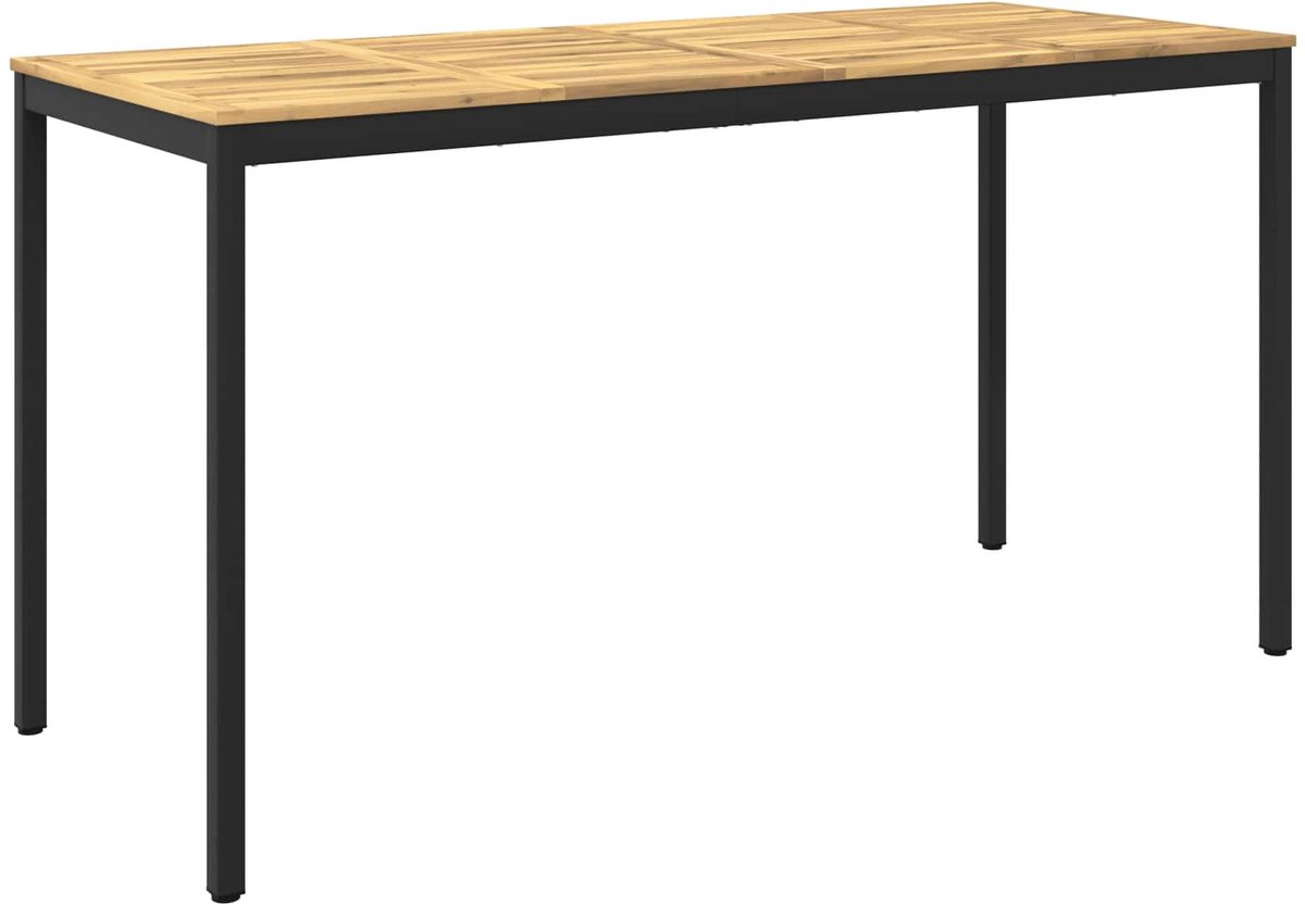 vidaXL Tuin - Bar - Tafel - NAARDEN - Whitewash - en - zwart - 196 - x - 80,5 - x - 105 - cm Whitewash en zwart