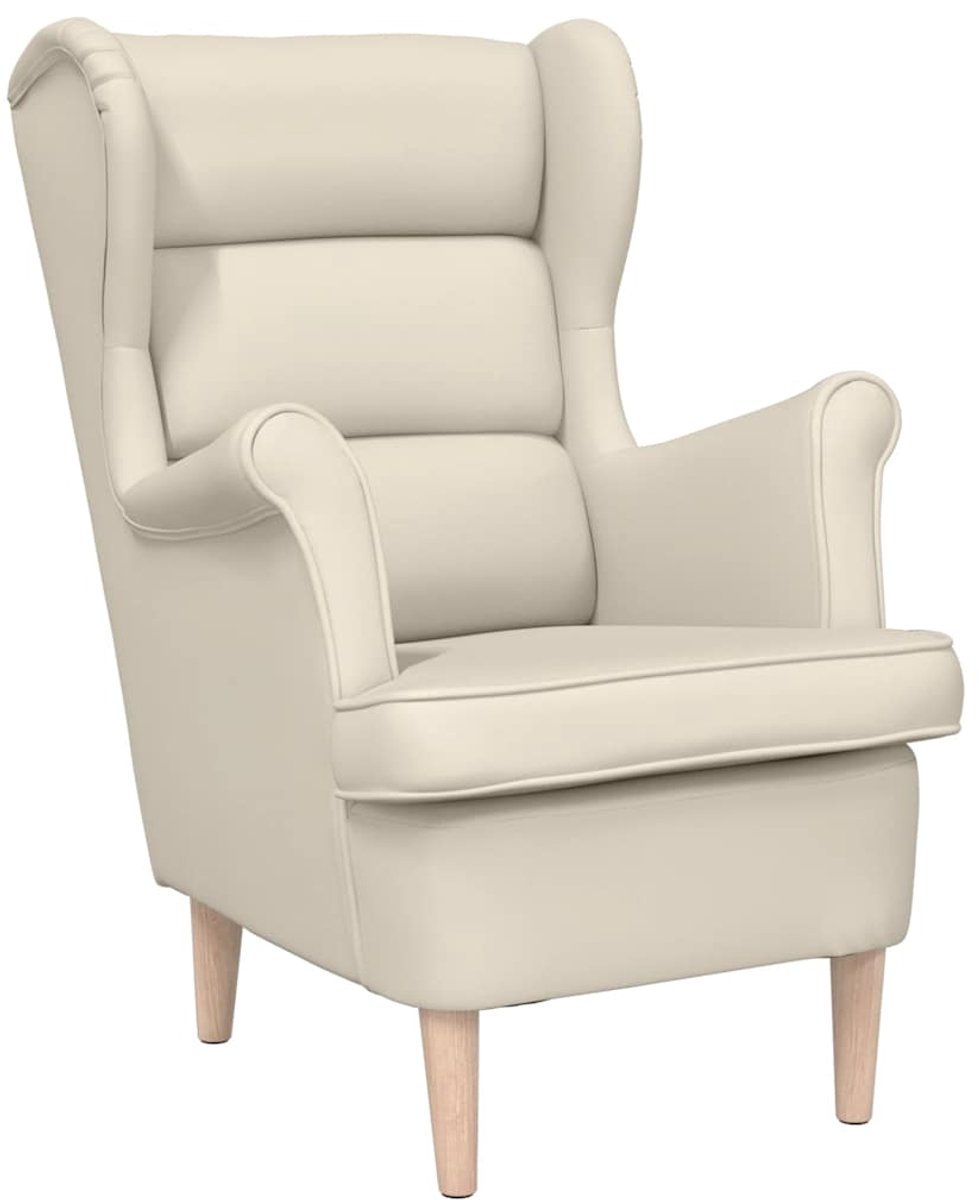 vidaXL Fauteuil - 74x84x100 - cm - linnen - wit