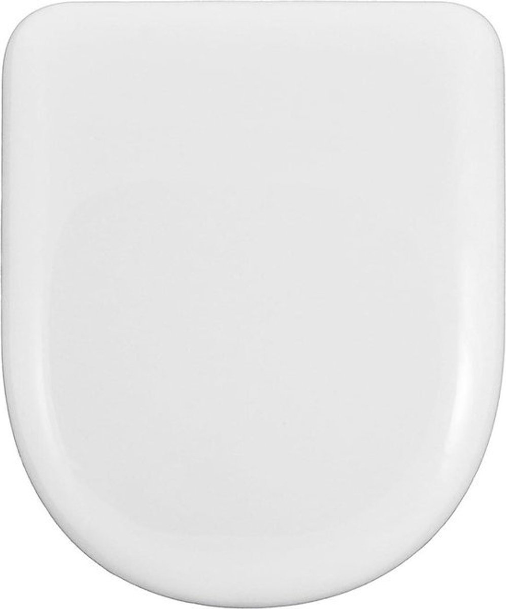 D-vormige verstelbare WC-bril - Afneembaar roestvrijstalen scharnier - Eenvoudige installatie en reiniging, robuust, 43 x 36 x 5 cm, wit
