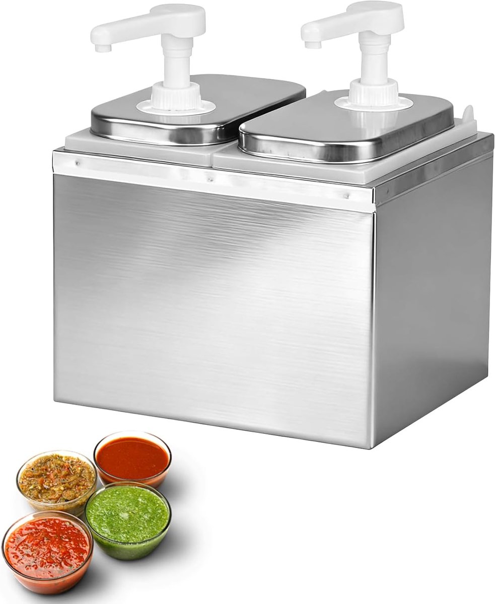Ketchup Dispenser 4 L - RVS en BPA-vrij - 2 pompen - Perfect voor sauces en dressings - ShopVlot