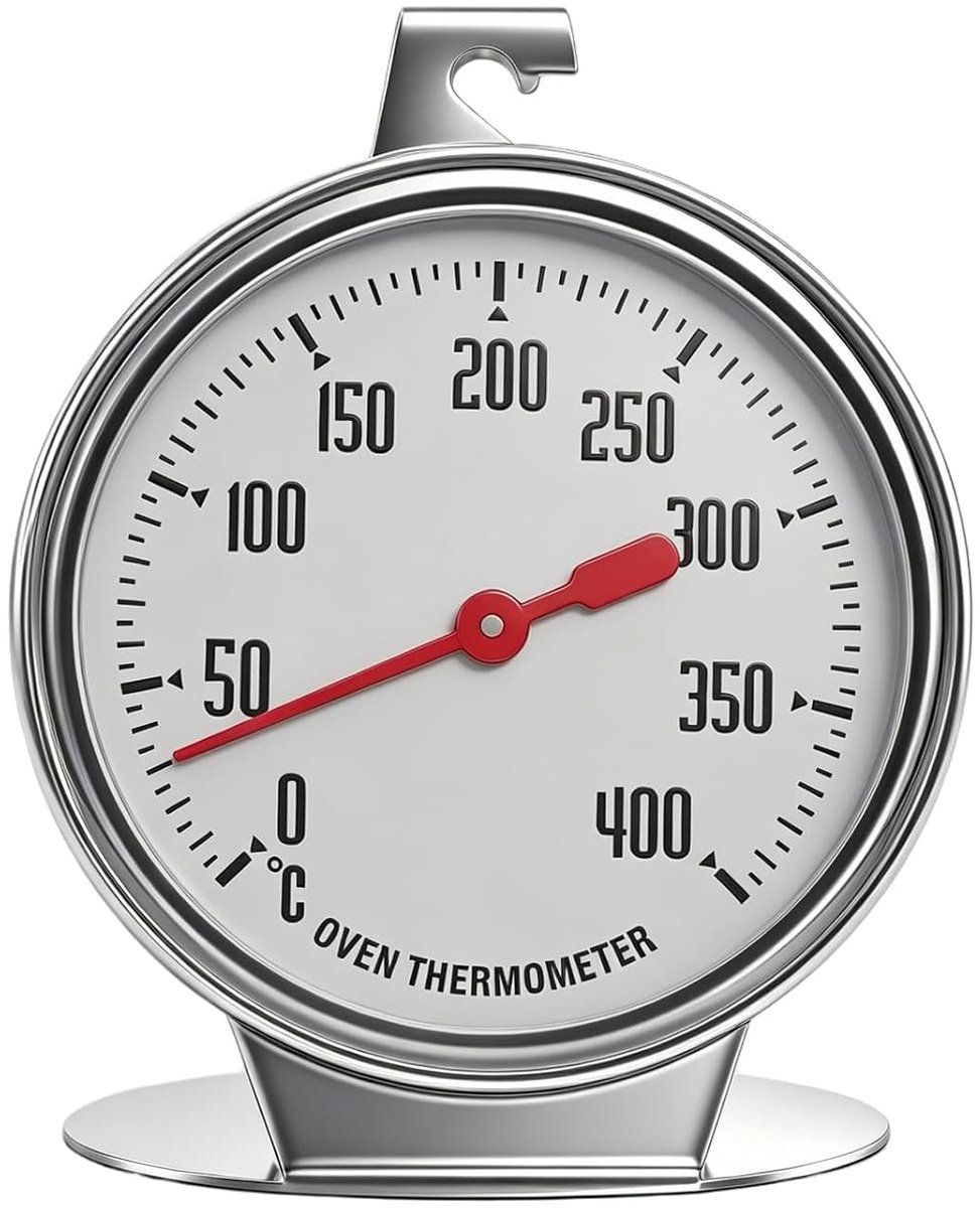 Oventhermometer voor oven, roestvrijstalen oventhermometer met goed leesbaar display, nauwkeurige temperatuurregeling - ShopVlot