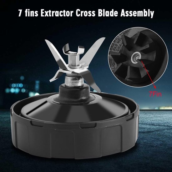SnelShoppen - 7 Fins RVS Vervangende Extractor Mes voor 1000W 1500W Blender Juicer - Duurzaam, BPA-vrij, Eenvoudig te Vervangen, Keuken Accessoires van Snelshoppen — afbeelding 4
