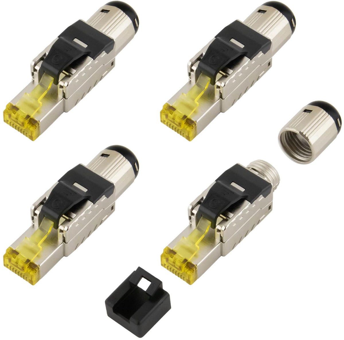 RJ45 netwerkaansluitingen - 4x tool-free - metalen behuizing - eenvoudig te installeren - ShopVlot