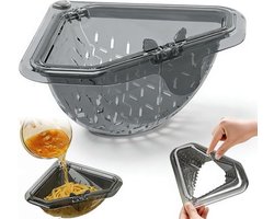 Efficiënte afvoerfilter voor de keuken - magnetische afvoerzeef en driehoekige afvoerbak voor de sink - voor eenvoudige afvoer en vuilverzameling