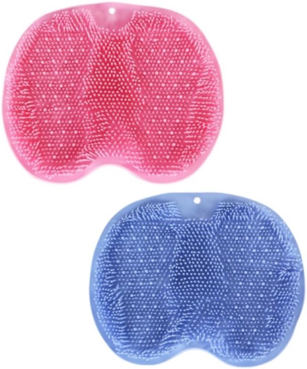 2 Pcs Foot Scrubber for Shower, Foot Cleanser Massage Mat with Non-Slip Suction, Cleans, Peels, Massages Your Feet - ShopVlot