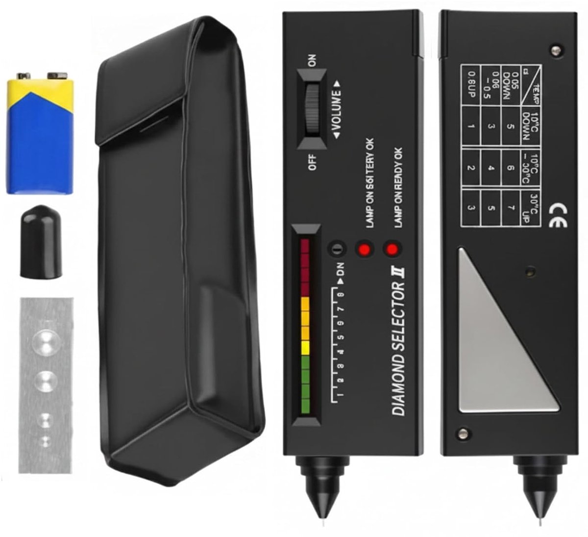 Elektronische diamanttester met hoge precisie, draagbare diamantdetectorpen met batterij, led-indicator en - ShopVlot