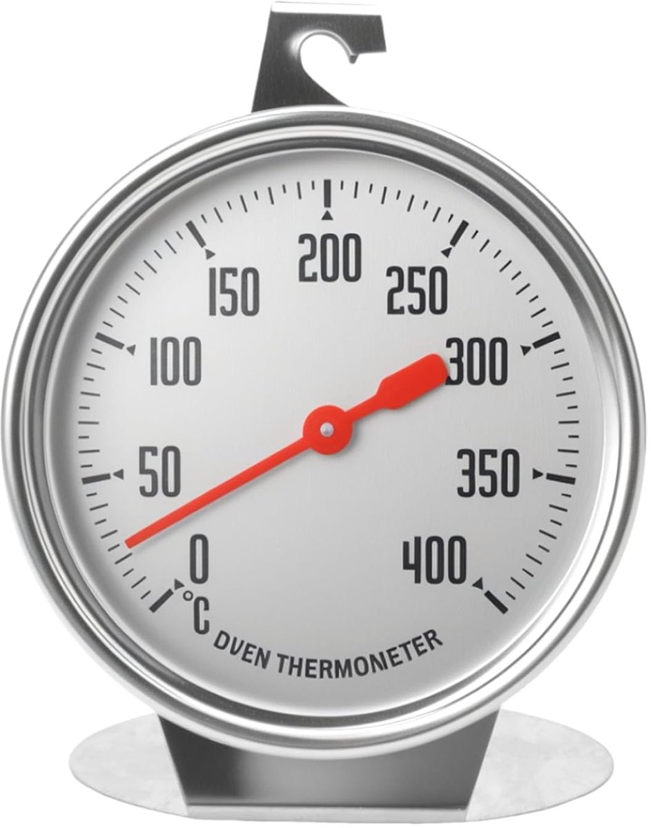 Oven Thermometer (0-400°C), Stainless Steel Oven Thermometer, Oven Thermometer, Hanging and Placing, 7 cm Large Dial - ShopVlot