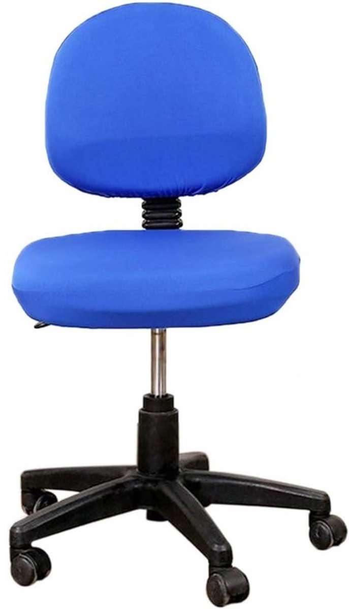 Verstelbare en wasbare stoelhoezen - Voor kantoorstoelen met rugleuning en kussenbescherming - Universeel - Blauw