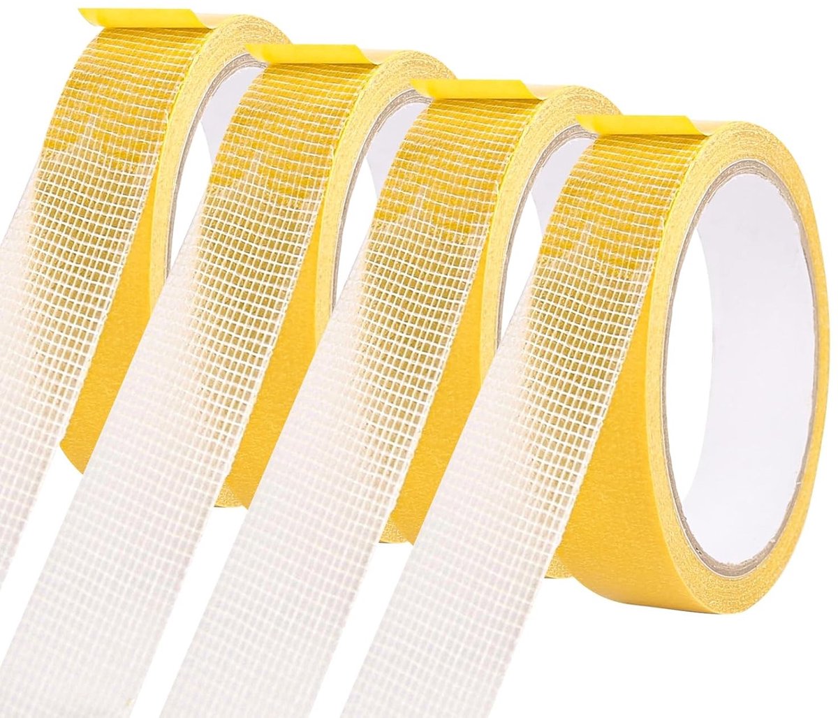 4 Rollen Dubbelzijdige Tape, Extra Sterke Plakband, 2.5 cm x 10 m, Ideaal voor Vloerkleden, Keuken en Buitengebruik