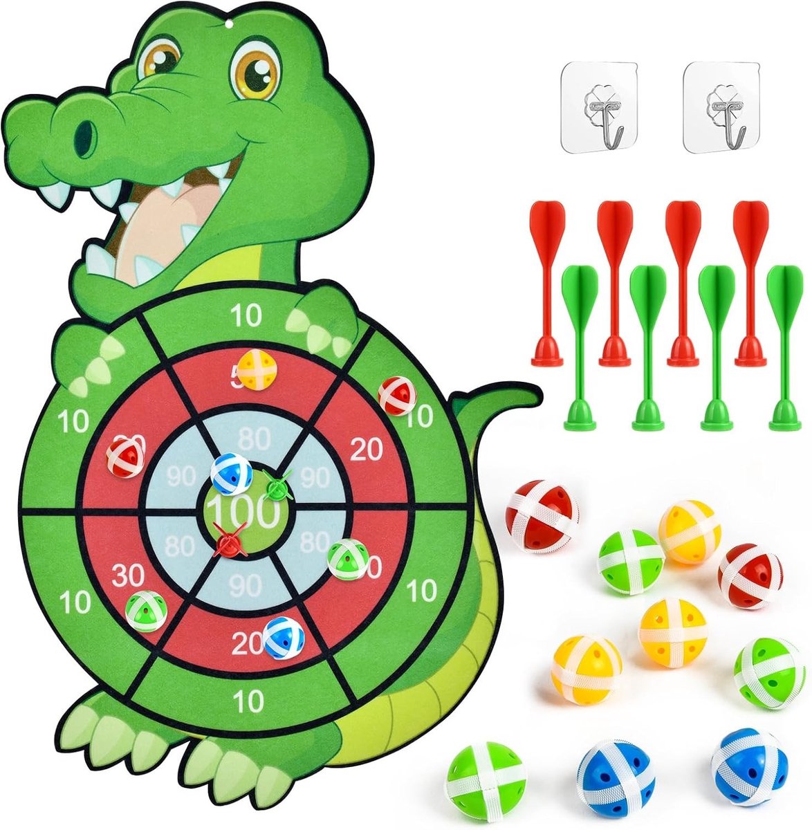 Klittenband dartbord voor kinderen – Leuk dartspel voor binnen en buiten, ideaal verjaardagscadeau en speelgoed voor uren speelplezier