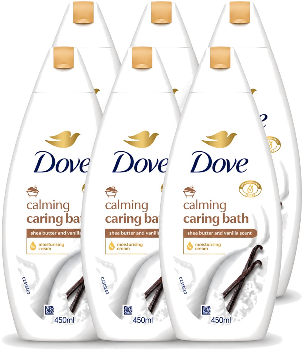 6 x Dove – Badcrème – Sheaboter & Vanille – 450 ml - Voordeelverpakking - 6 stuks