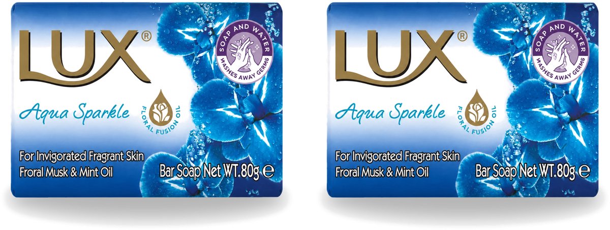 2 x Lux – Bar Soap – Aqua Sparkle – 80 g - Voordeelverpakking - 2 stuks