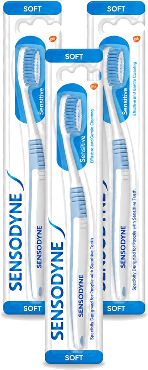3 x Sensodyne - Tandenborstel - Soft - Voor Gevoelige Tanden - 1 Tandenborstel - Voordeelverpakking - 3 stuks