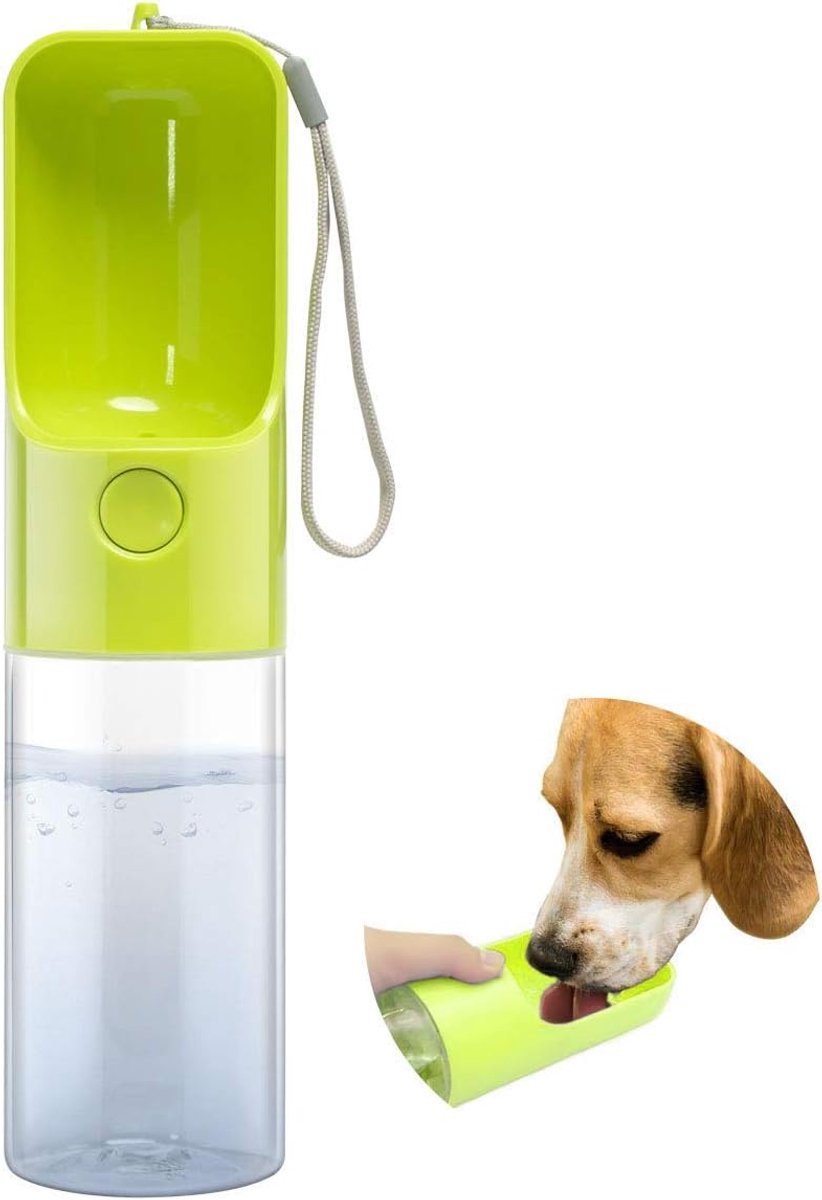 SnelShoppen - Draagbare Honden Waterfles Dispenser 425ml - Waterbesparende Pet Drinkbeker voor Wandelen, Reizen - Ideaal voor Honden en Huisdieren