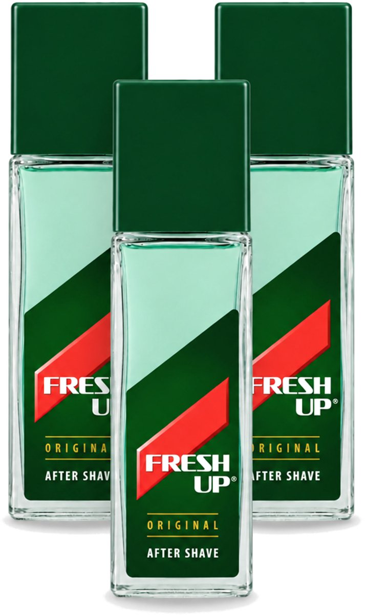 3 x Fresh Up - Aftershave Lotion - Original - for Men - 100 ml - Voordeelverpakking - 3 stuks