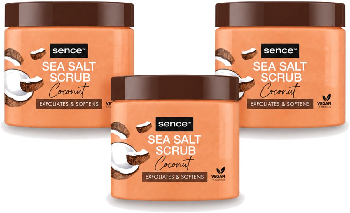 3 x Sence - Coconut - Bodyscrub - Verzorgend - 500 g - Voordeelverpakking - 3 stuks