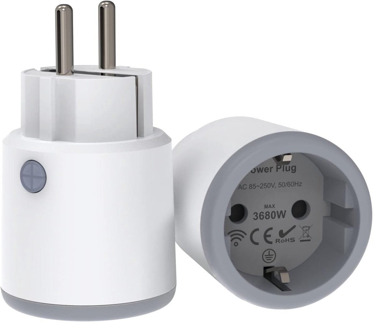 SnelShoppen - Zigbee Smart Socket 16A met Stroommeting - Slimme Stekker 3680 W met Afstandsbediening & Spraakbediening - Programmeerbare Plug Compatib