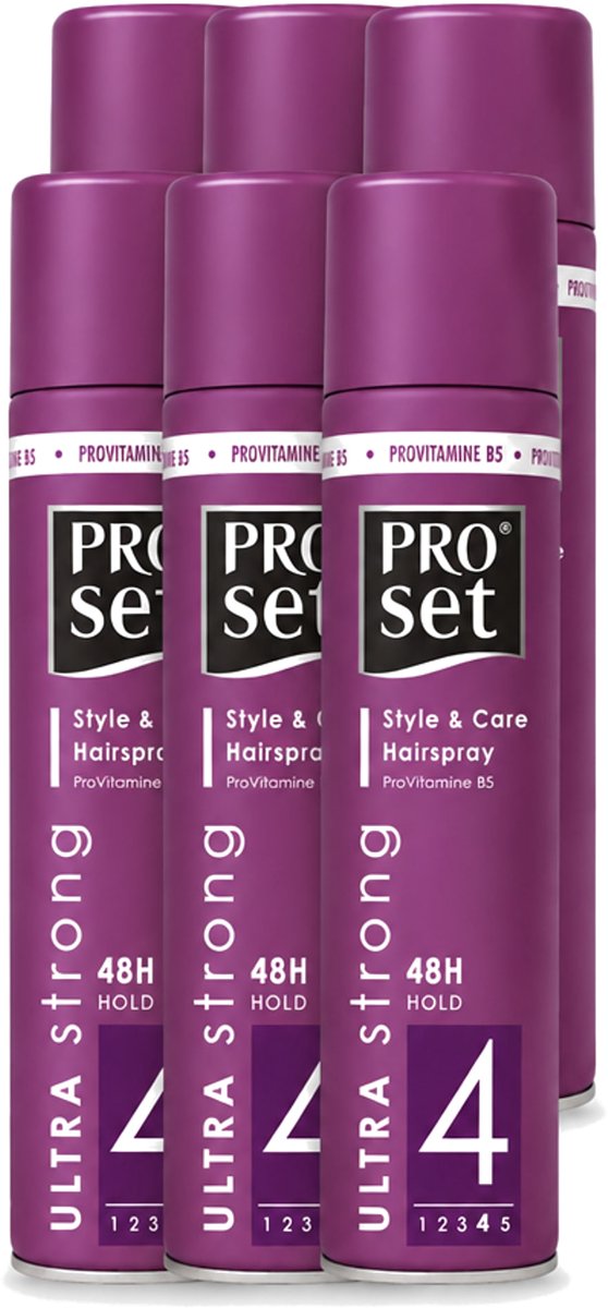 6 x Proset - Haarspray - Ultra Sterk - 48 uur Werking - 250 ml - Voordeelverpakking - 6 stuks