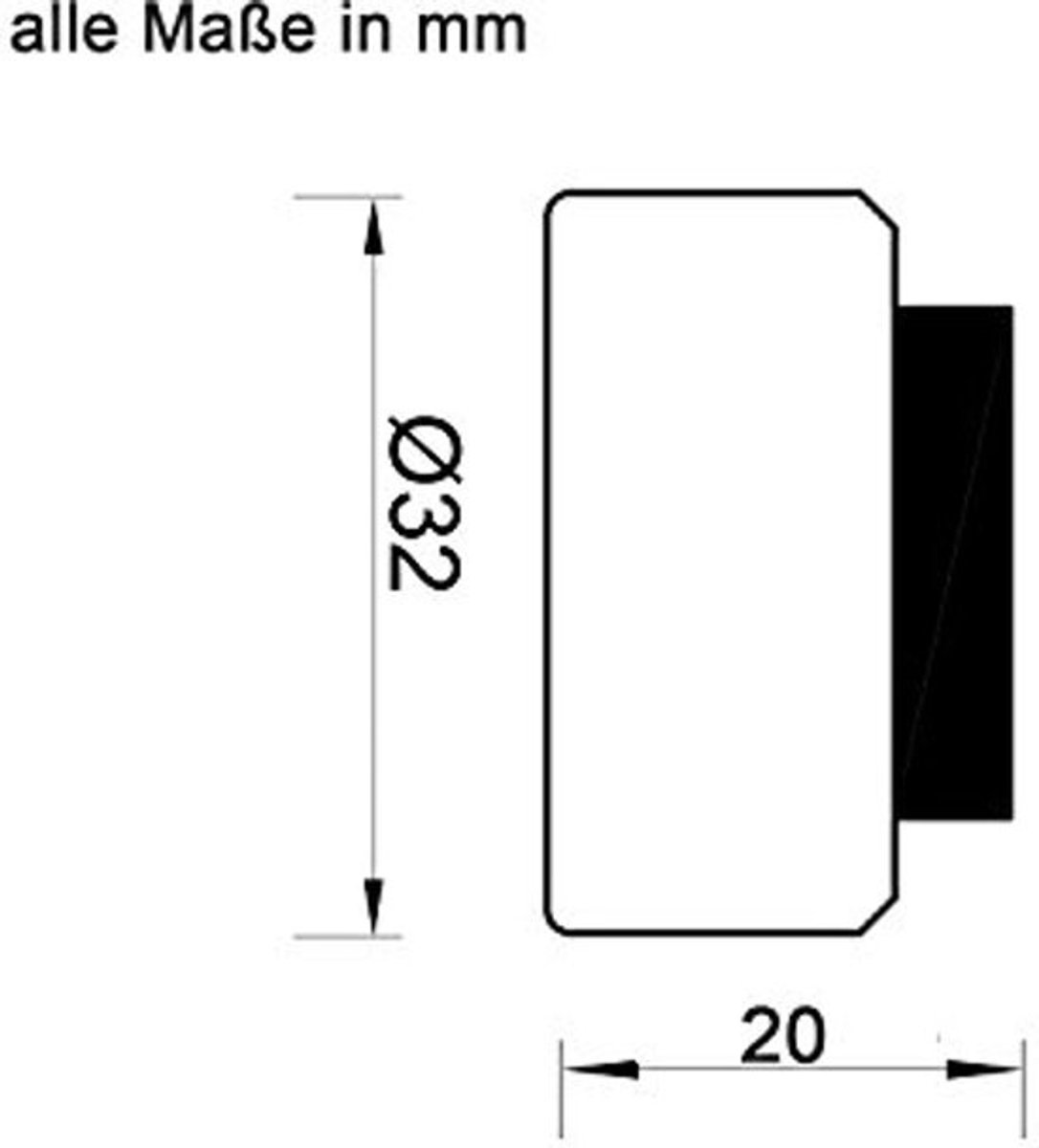 Deurstopwand van roestvrij staal - met rubberen buffer - Wandbescherming - voor eenvoudige montage - Ø3,2 cm - H: 2 cm