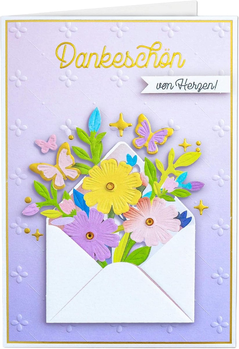 Coon 3D bedankkaart SIGNATURE, met FinePaper envelop, 17 × 11,5 cm | 350 g designpapier, fijn papier, envelop, gouden zegelsticker, voor persoonlijke bedankwoorden, premium briefpapier
