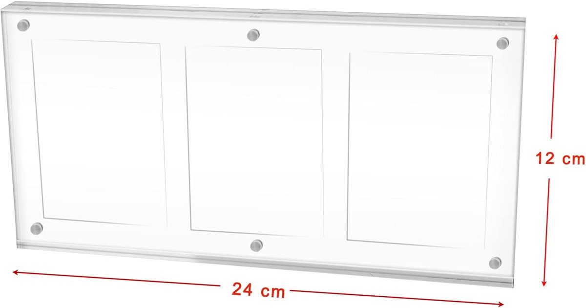 Transparante magnetische displayhouder 35PT acryl hoes doorzichtige beschermhoes voor PTCG YGO Magic (3 kaartenvak)