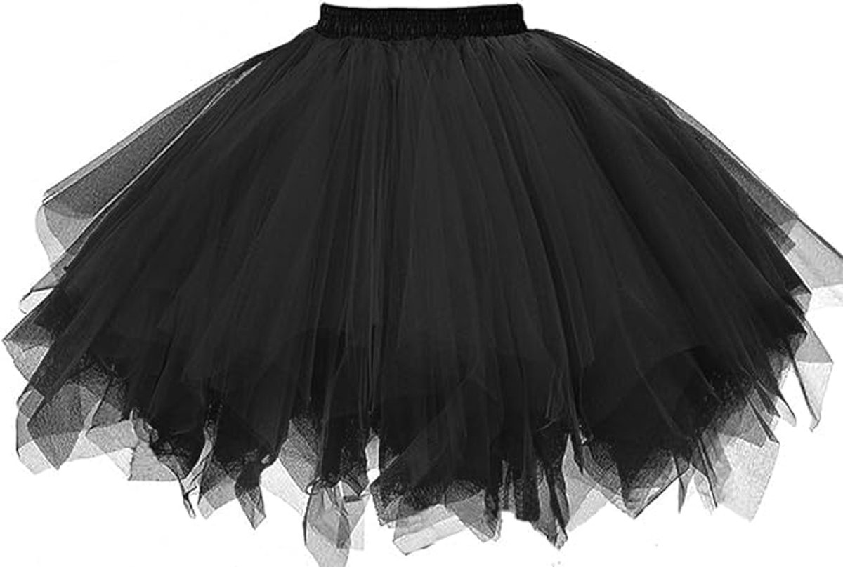 Rok voor dames, jaren 50, elastisch, ballet, tutu, rok, petticoat, onderrok, ballet, dansrok, rockabilly, dansjurk, baljurk, kort, retro, cosplay, kostuum, gala, avondjurken