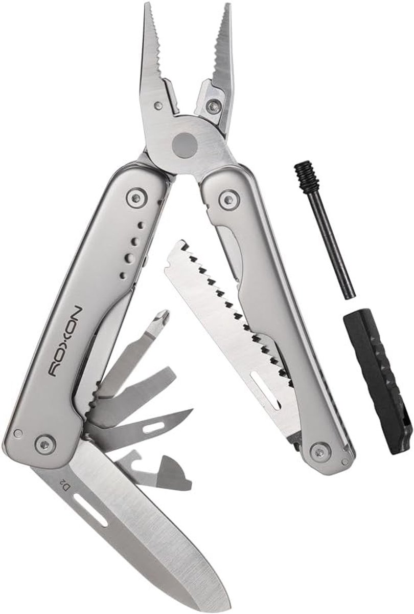 Multitool tang met verbeterd D2 staalmes - veelzijdige gereedschap voor klussen en avontuur