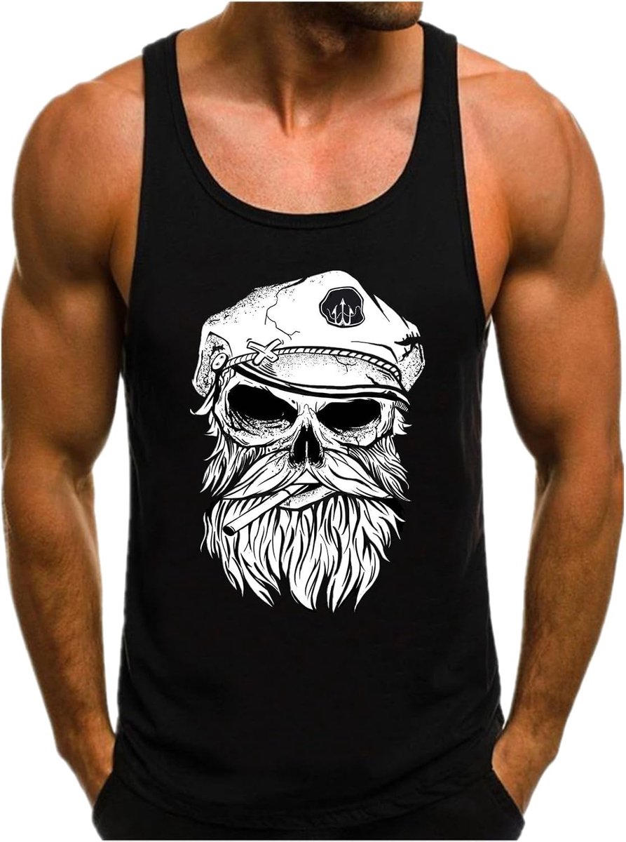 Tanktop voor heren, tanktop, panda, beer-print, dierenmotief met zonnebril, modieus, streetstyle, muscle shirt