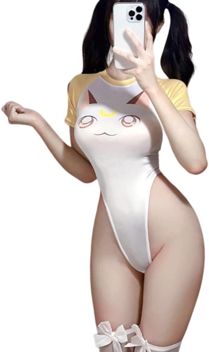 Dva cosplay Japanse anime kawaii strakke opening jumpsuit