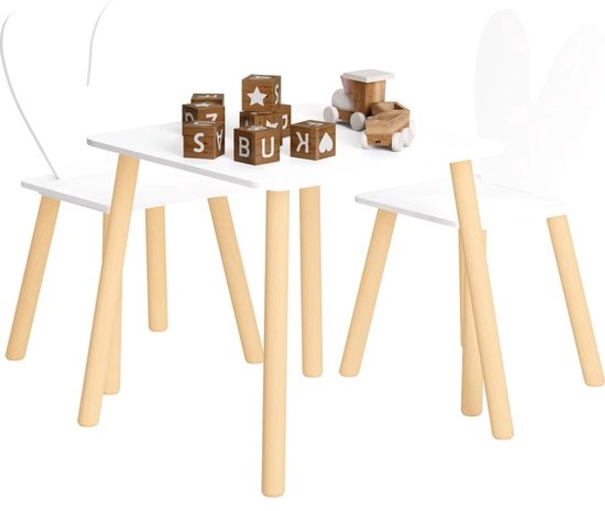 Seastone - Kindertafel - Met 2 stoelen - Kinderactiviteiten - Tafel om aan te eten - Schilderen - Leren lezen - Voor de kleuterschool