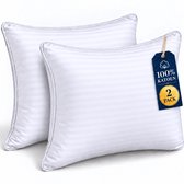Katoenen Hoofdkussen - 2 Stuks - Hotelkussen - Hoofdkussens - Kussen - Pillow - Ergonomisch Hoofdkussen - Hoofdkussen Nekklachten - Kussens - Voor Rug-, Buik- en Zijslapers - Slaapkussen - Zacht en Comfortabel