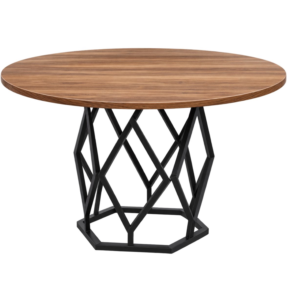 Bresht Eettafel - Eettafel rond - Keukentafel - Krasbestendig - Industriële stijl - Gepoedercoat metalen frame - 120 x 76,2 cm