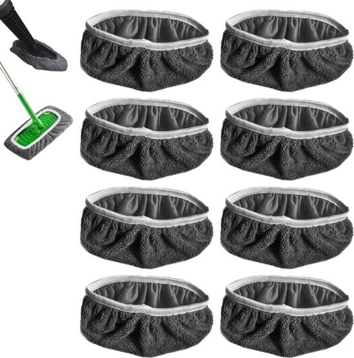 8 stuks - Vervangende mop pads - Universele herbruikbare accessoires - Wasbare en compatibele doeken - Voor stoomreinigers en effectieve reiniging