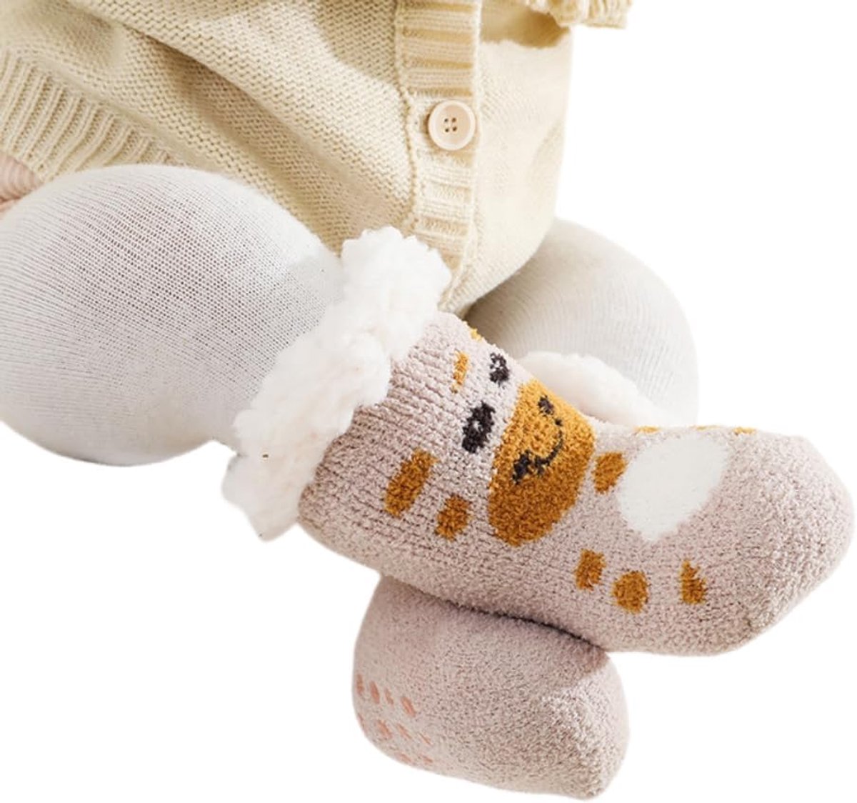 Sokken kleine kinderen dikke manchet antislip sport atletische hoge sokken voor baby meisjes anti-slip sokken knuffelsokken pluizige sokken stoppersokken huttensok
