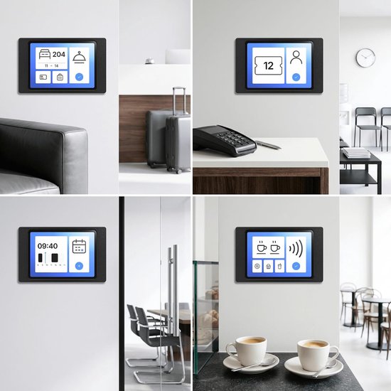 Wandhouder voor Samsung Galaxy Tab A9 / A11 (8,7 inch) - Perfect Passend & Plat Frame voor Smart Home Display & Dashboard - Vaste Montage met Kabeldoorvoer - Zwart — afbeelding 5