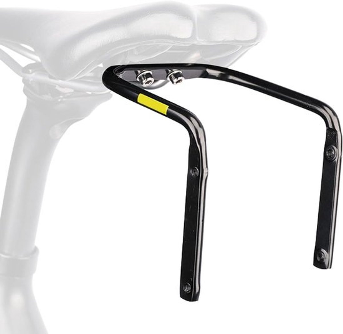 Fietszadelstabilisator - Tashouder achter - Tassen bevestigen fiets - Antischokbevestiging - 15 x 12 x 10 cm - Zwart