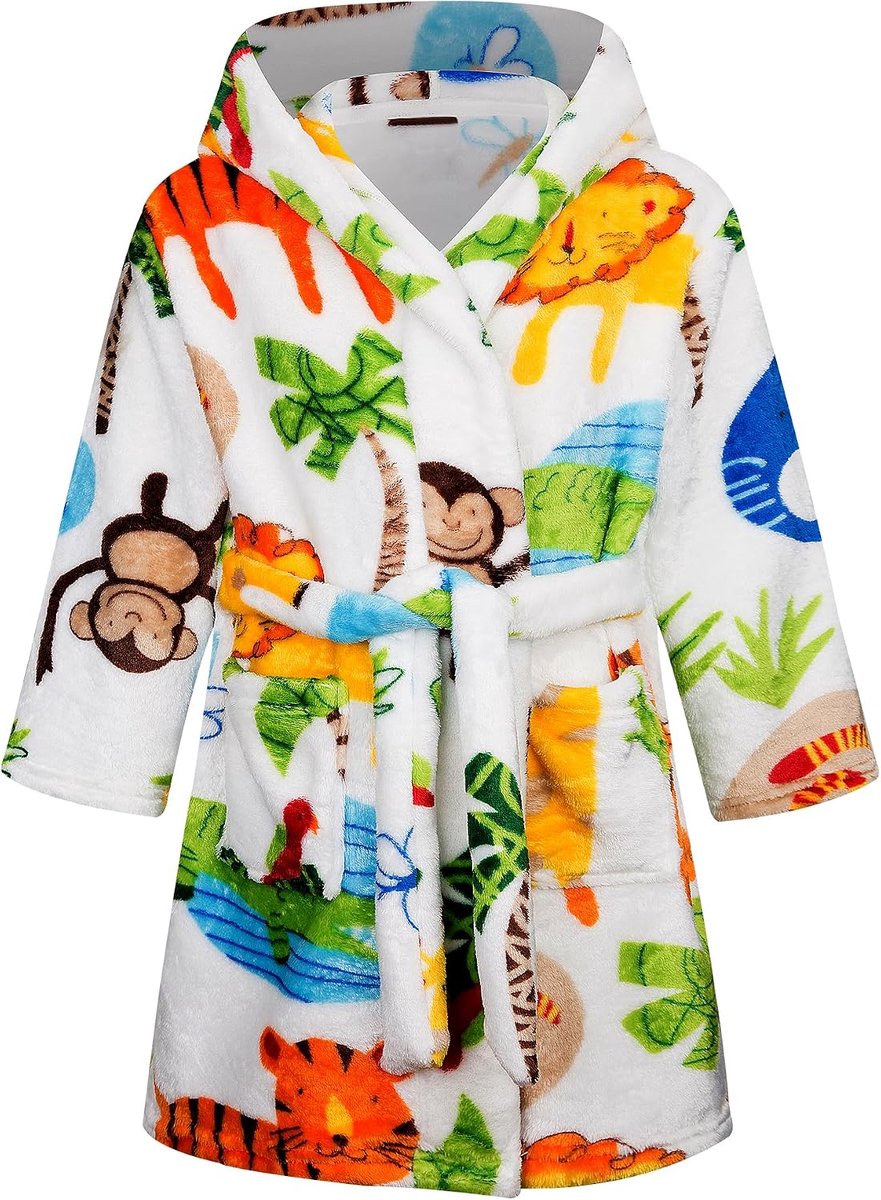 Badjassen Eenhoorn Regenboog Badjas Capuchon Roze Kinderbadjas Hooded Kamerjas Flanellen Lichtgewicht Pyjama Nachtkleding Dierenpatroon Nachtkleding Cadeau Kids Leeftijd 2-8 jaar