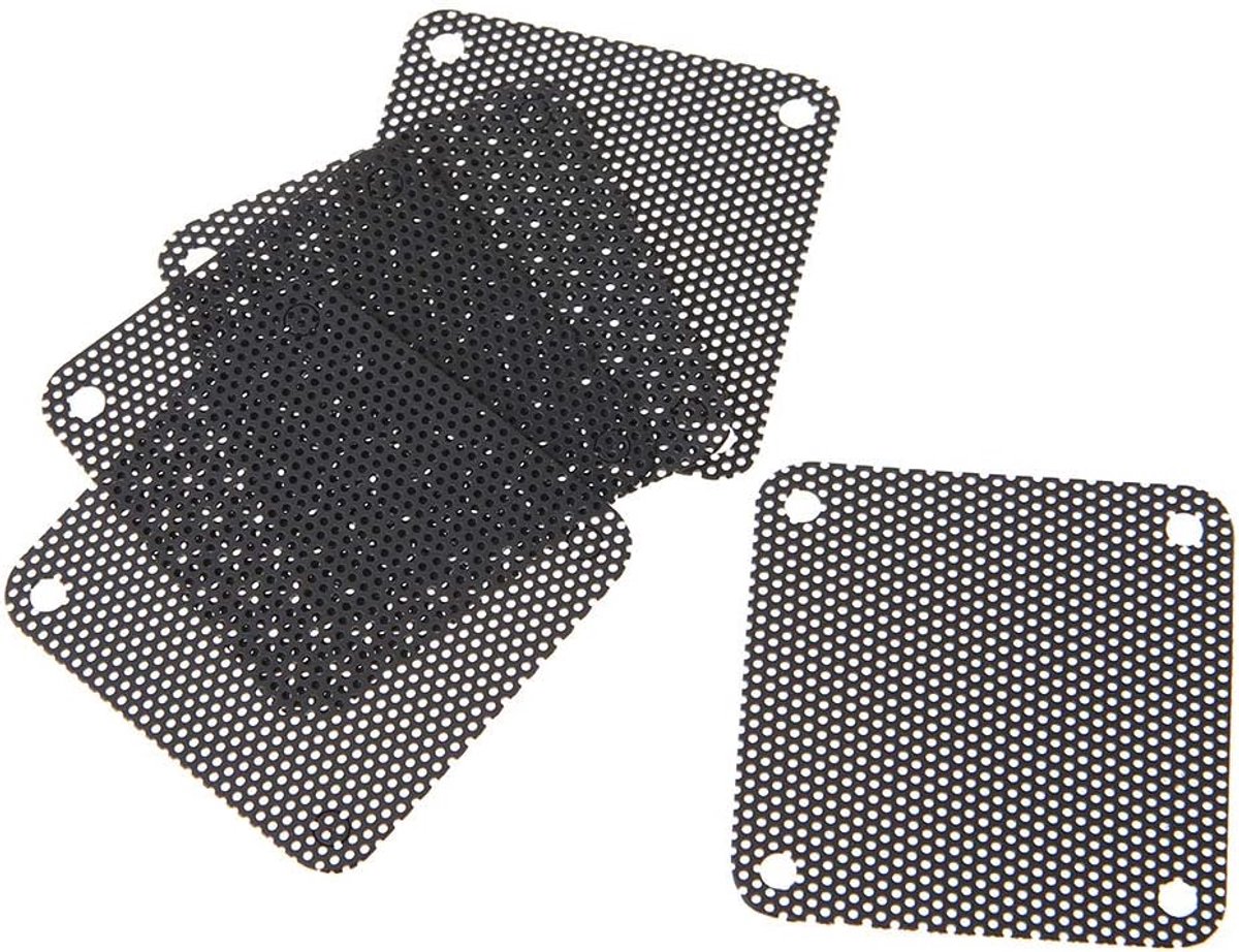 5 stuks pvc-ventilator, stoffilter, pc-stofbescherming voor op maat te snijden computer, mesh cover, 40 mm, mesh, zwart