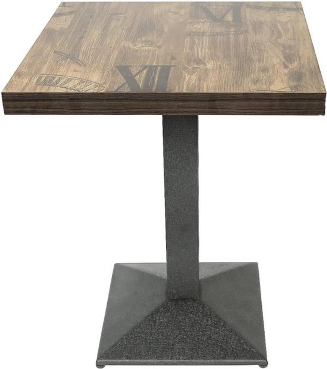Massief houten tafel - Keuken- en bartafel - Voor gezellig eten - Industriële stijl - 60 x 60 cm - Klassiek