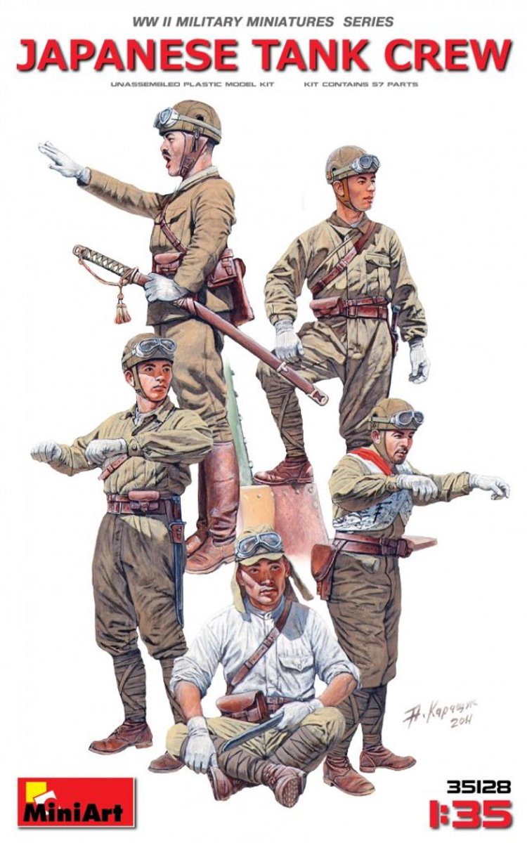 MiniArt Modelbouwpakket Militaire voertuigen - 35128 Japanse Tankbemanning WWII - 5 Figuren Plastic - 1:35 - Modelbouw