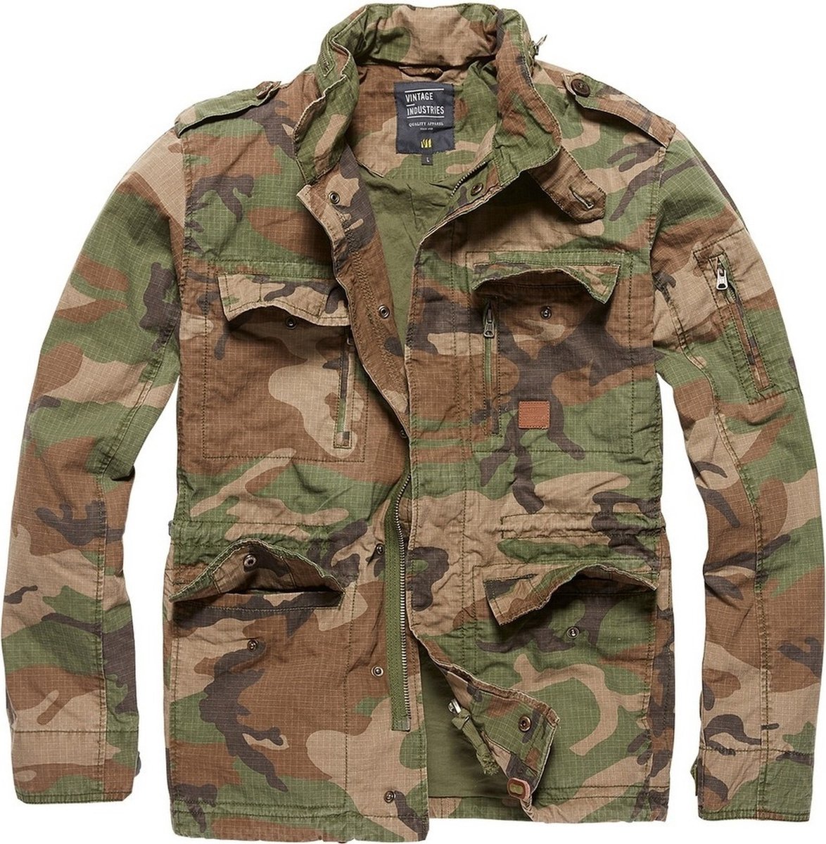 Vintage Industries Overgangsjas Parka Cranford -jas Woodland Print