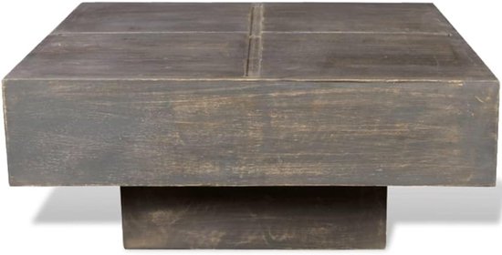 Salontafel voor de woonkamer, bijzettafel, functioneel donkerbruin, vierkant, massief hout, mango, woonkamer, slaapkamer — afbeelding 5