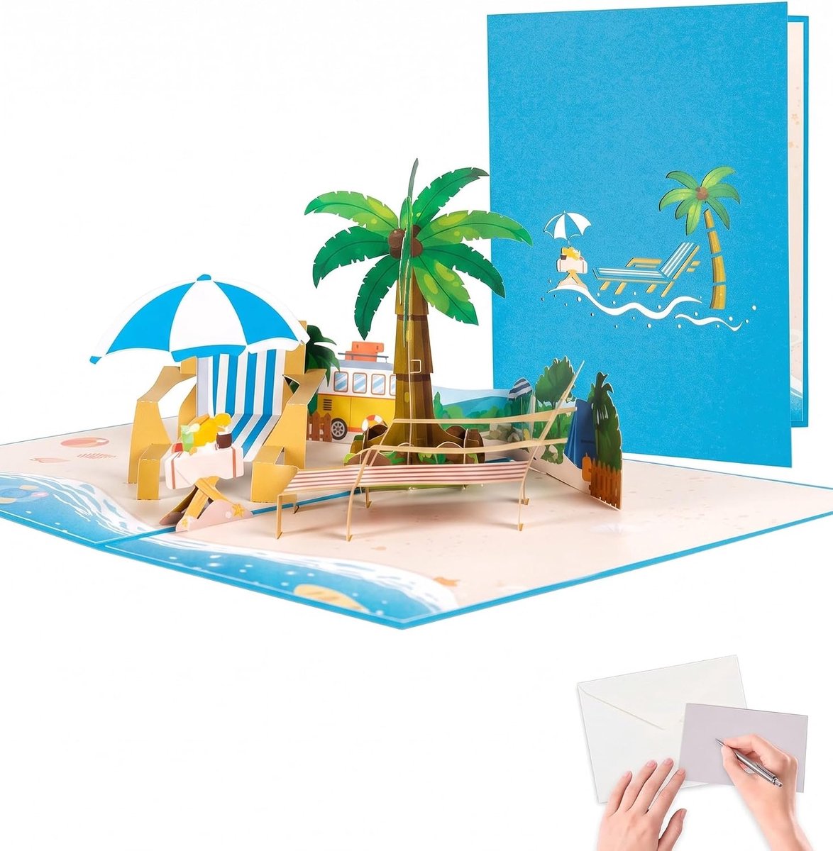 RAVNIК Wenskaart, vakantie strand, 1 stuk, nauwkeurige print, premium hard papier, anticipeert de zee met emoties - ShopVlot