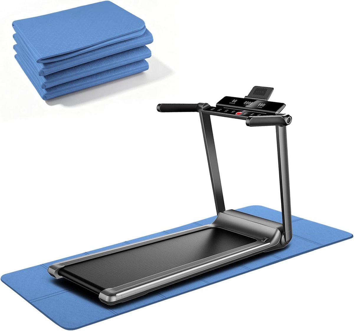 Vloerbeschermingsmat 183 x 61 cm 6 mm PVC voor loopband, hometrainer en fitnessapparatuur, beschermt vloeren tegen trillingen en lawaai, antislip en